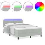 vidaXL Lit à ressorts avec matelas Gris clair 140 x 190 cm Velours
