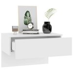 vidaXL Table de chevet murale Blanc