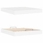 vidaXL Cadre de lit avec matelas Blanc pur 180 x 200 cm Faux cuir
