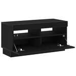 Meuble TV vidaXL avec des lumières LED chêne noir 80x35x40 cm en bois d'ingénierie
