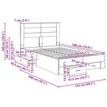 vidaXL Cadre de lit Bois ancien 120 x 190 cm Bois d'ingénierie