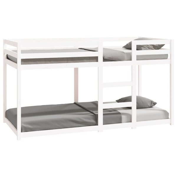 vidaXL Lit superposé sans matelas blanc 90x200 cm bois de pin massif