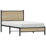 vidaXL Cadre de lit en métal sans matelas chêne sonoma 100x200 cm