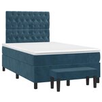 vidaXL Sommier à lattes de lit et matelas Bleu foncé 120x200cm Velours