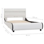 Vidaxl cadre de lit avec led blanc similicuir 90x200 cm