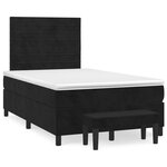 vidaXL Sommier à lattes de lit avec matelas Noir 120x200 cm Velours