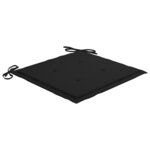 vidaXL Chaises à manger lot de 4 avec coussins noir Bois teck solide