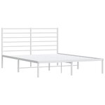 vidaXL Cadre de lit métal sans matelas et tête de lit blanc 135x190 cm