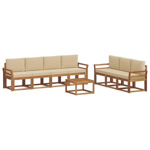 vidaXL Ensemble de canapés d'extérieur 8 Pièces Naturel et Beige