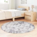 vidaXL Tapis shaggy à poils longs NAVARRA gris argenté 120x120 cm
