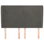 vidaXL Tête de lit avec oreilles Gris foncé 147x23x118/128 cm Velours