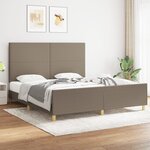 vidaXL Cadre de lit avec tête de lit Taupe 180x200 cm Tissu