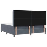 vidaXL Lit à ressorts avec tête de lit Gris foncé 200 x 200 cm Velours