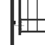 vidaXL Portail de clôture avec dessus arqué Acier 100x200 cm Noir