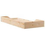 vidaXL Cadre de lit surélevé Marron 100 x 220 cm Bois massif en pin