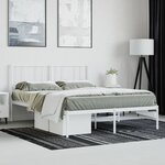 vidaXL Cadre de lit métal avec tête de lit blanc 120x200 cm