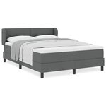 vidaXL Lit boxspring avec matelas Gris foncé 160 x 200 cm tissu