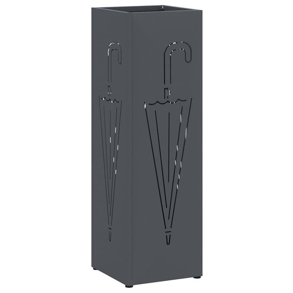vidaXL Porte-parapluie Anthracite 15 5 x 15 5 x 49 cm Acier
