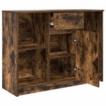 vidaXL Buffet avec tiroir chêne fumé 101x35x76 cm bois d'ingénierie