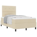 vidaXL Lit à ressorts avec matelas Crème 120 x 190 cm tissu