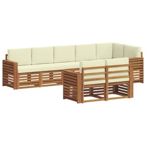vidaXL Ensembles de canapés avec coussin 8 Pièces Naturel et Crème