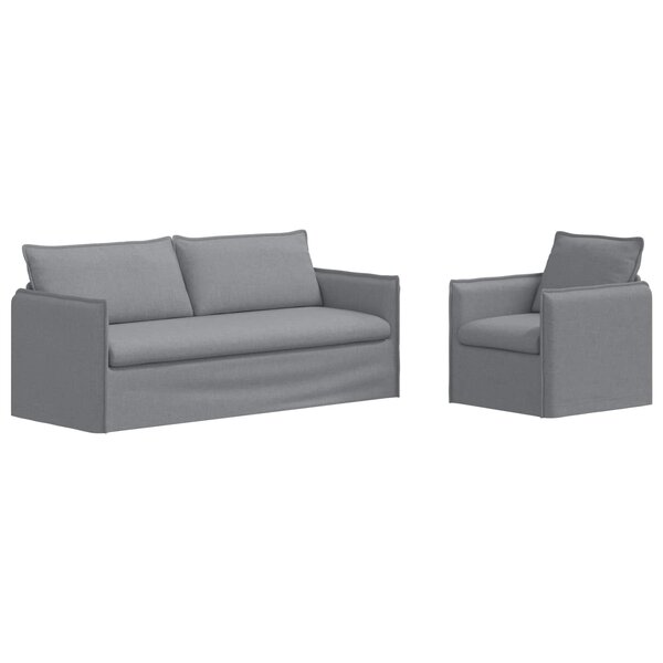 vidaXL Ensemble de Canapés 2 pc Gris clair Tissu