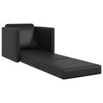 vidaXL Fauteuil-lit au sol 2-en-1 Noir 74x77x81 cm Simili cuir