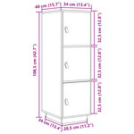 vidaXL Buffet haut Gris 34x40x108 5 cm Bois massif de pin