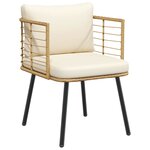 vidaXL Chaise de jardin avec coussins naturel résine tressée