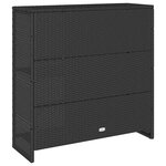 vidaXL Armoire de rangement avec stockage Noir 100 x 36 x 102 cm Rotin