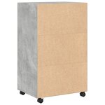 vidaXL Armoire à roulettes gris béton 55x40x91 cm bois d'ingénierie