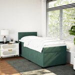 vidaXL Sommier à lattes de lit et matelas Vert foncé 80x200 cm Velours