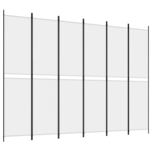 vidaXL Cloison de séparation 6 panneaux Blanc 300x220 cm Tissu