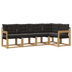 vidaXL Ensemble de canapés d'extérieur 5 Pièces Blanc et noir