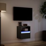 vidaXL Meuble TV mural avec lumières LED noir 41x31x45 cm