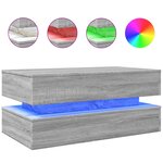 vidaXL Table basse avec lumières LED gris sonoma 90x50x40 cm