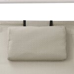 vidaXL Chaise longue double avec auvent textilène crème