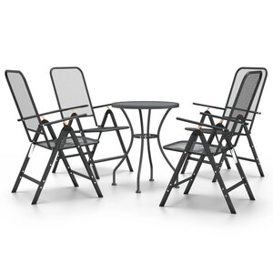 vidaXL Ensemble à manger de jardin 5 Pièces Maille Métal Anthracite