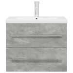 vidaXL Ensemble de meubles de salle de bain 2 Pièces gris béton