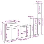 vidaXL Ensemble de mobilier de salle de bain 4 Pièces Chêne noir