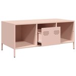 vidaXL Table basse rose 101 5x50x43 5 cm acier laminé à froid