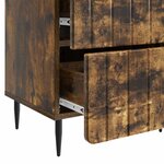 vidaXL Cabinet de chevet avec tiroir Chêne fumé 43 x 34 5 x 49 5 cm