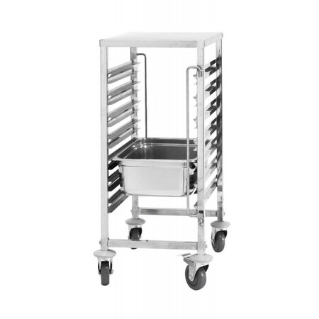 Chariot inox gn 1/1 mobile - 10 niveaux - inox