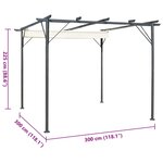 vidaXL Pergola avec toit rétractable Blanc crème 3 x 3 m Acier