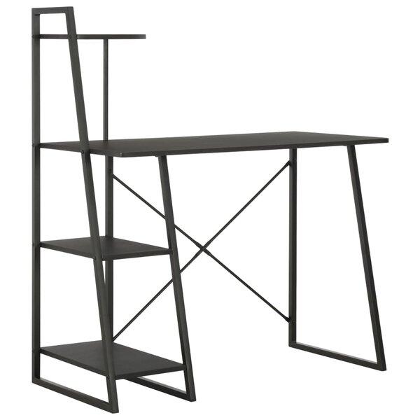 vidaXL Bureau avec étagère Noir 102x50x117 cm