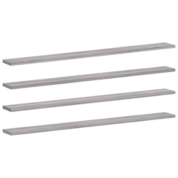 vidaXL Étagères murales 4 Pièces sonoma gris 100x10x1 5cm bois ingénierie