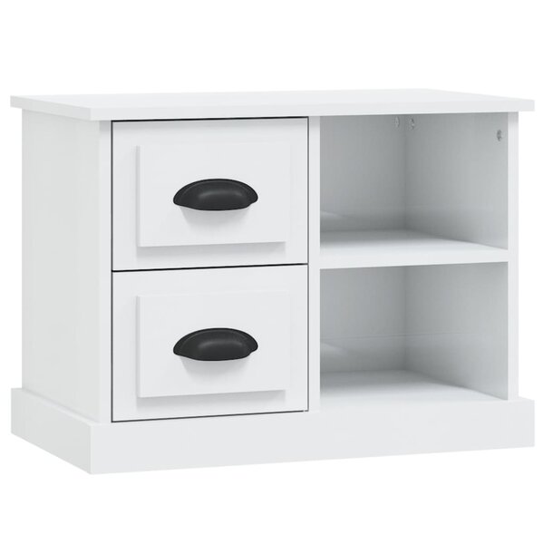 vidaXL Table de chevet blanc brillant 60x35 5x45 cm