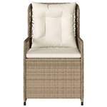 vidaXL Chaises inclinables de jardin lot de 2 beige résine tressée