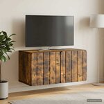 vidaXL Meuble TV mural 59 5 x 31 x 30 cm Chêne fumé Bois d'ingénierie
