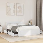 vidaXL Cadre de lit avec tête de lit sans matelas blanc 120x200 cm